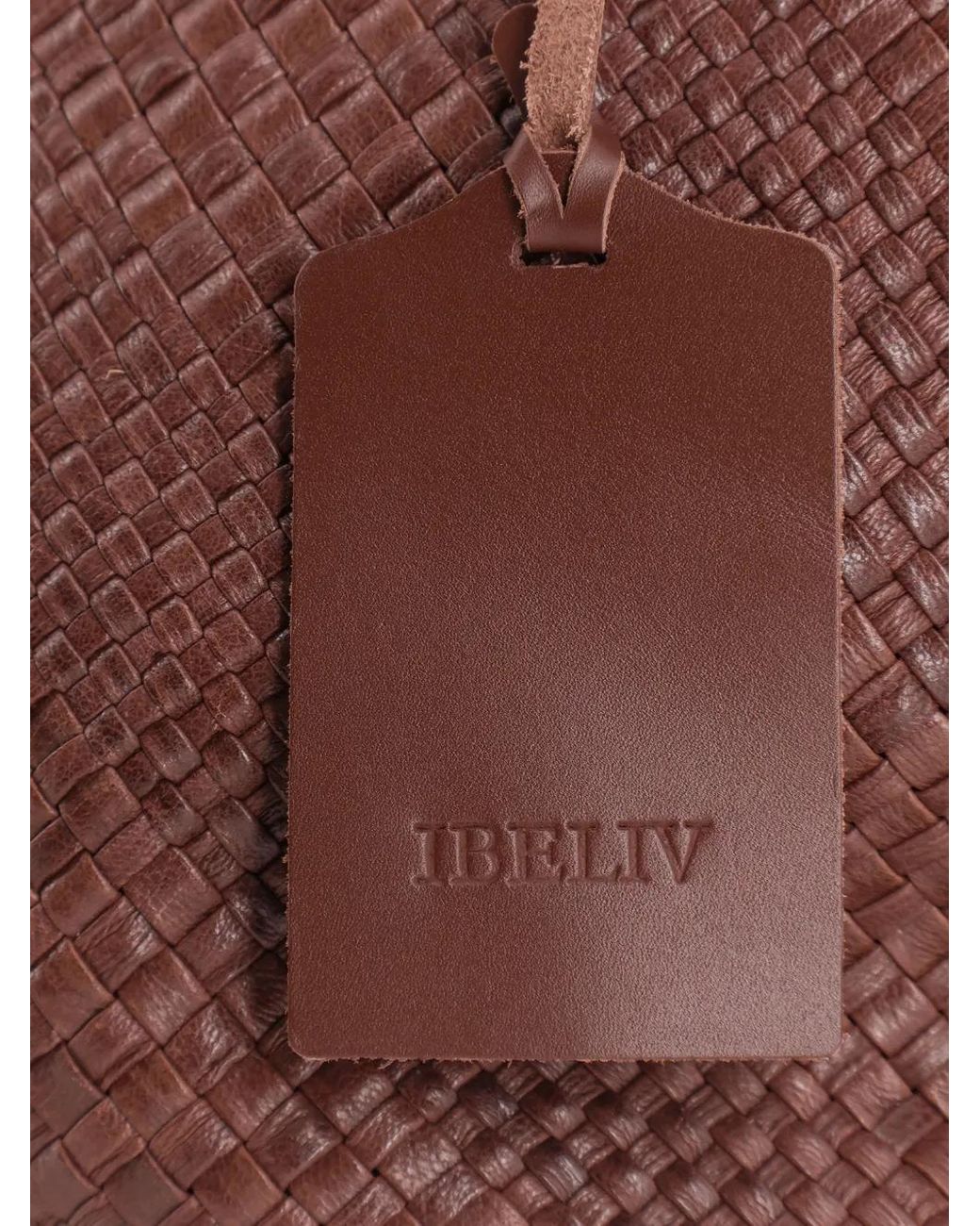 IBELIV Brown Large Pure Interwoven Shoulder Bag