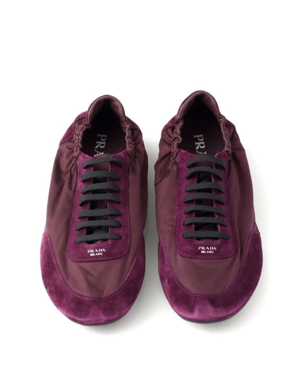 Prada Purple Collapse Re-Nylon Suede Sneakers for men