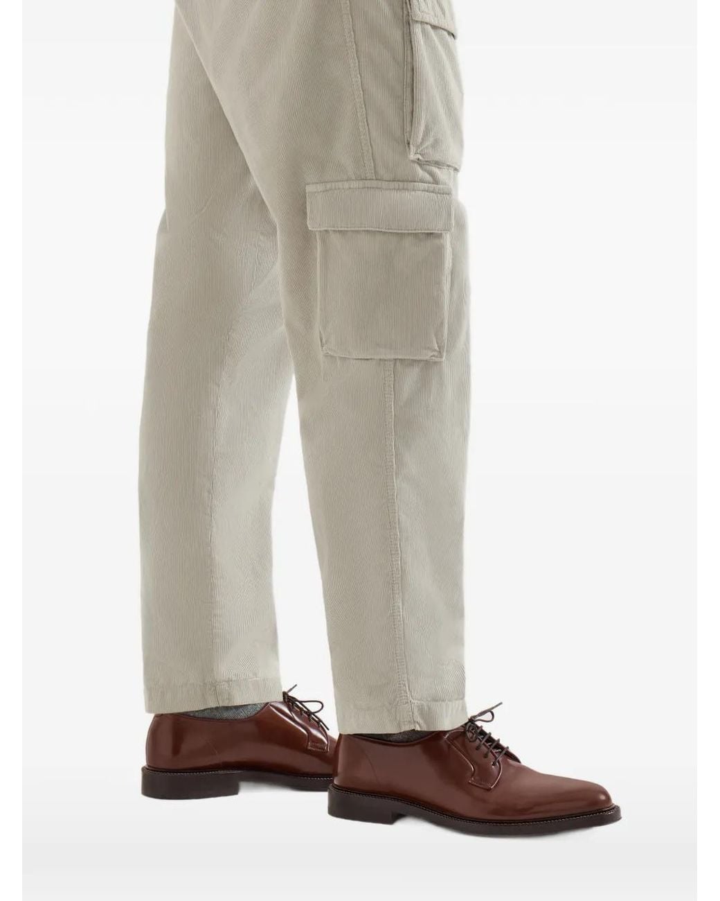 Brunello Cucinelli Brown Derbies À Talon Épais for men