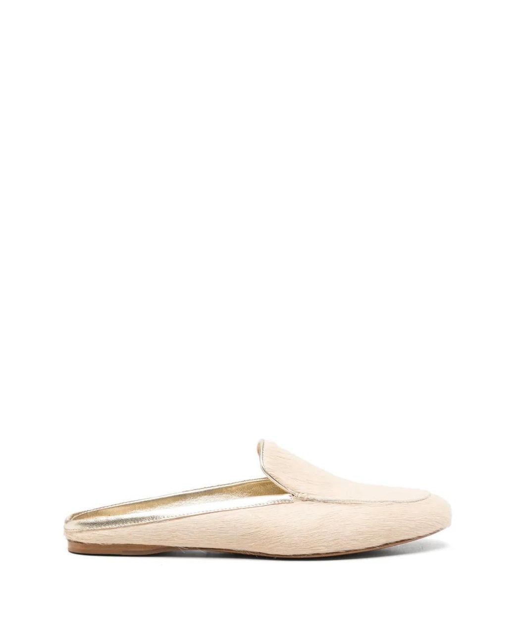 Forte_forte White Almond-Toe Flat Mules