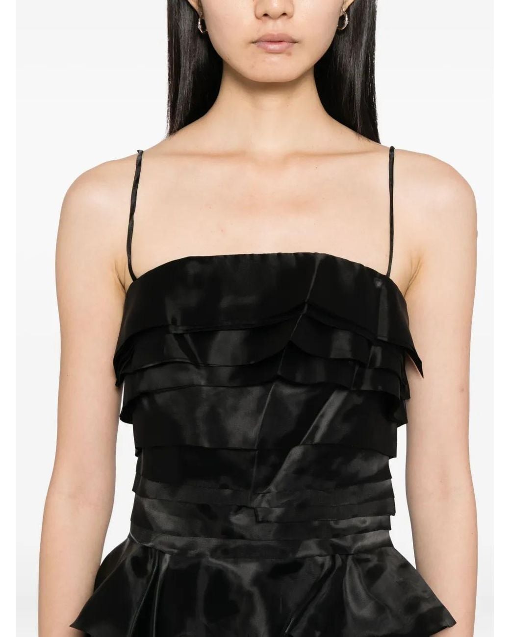 Saiid Kobeisy Black Layered Organza Dress