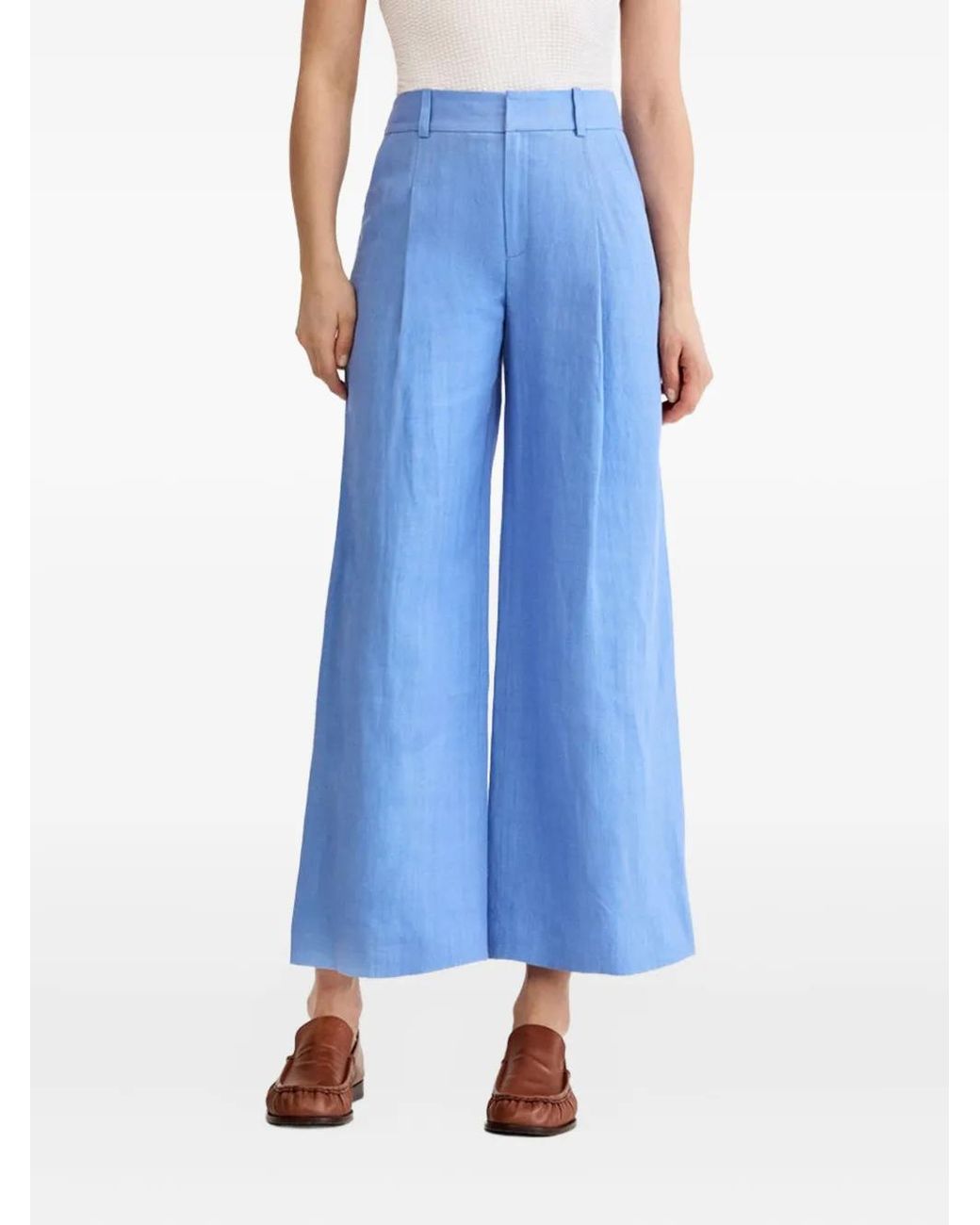 Smythe Blue Cropped Flared Trousers