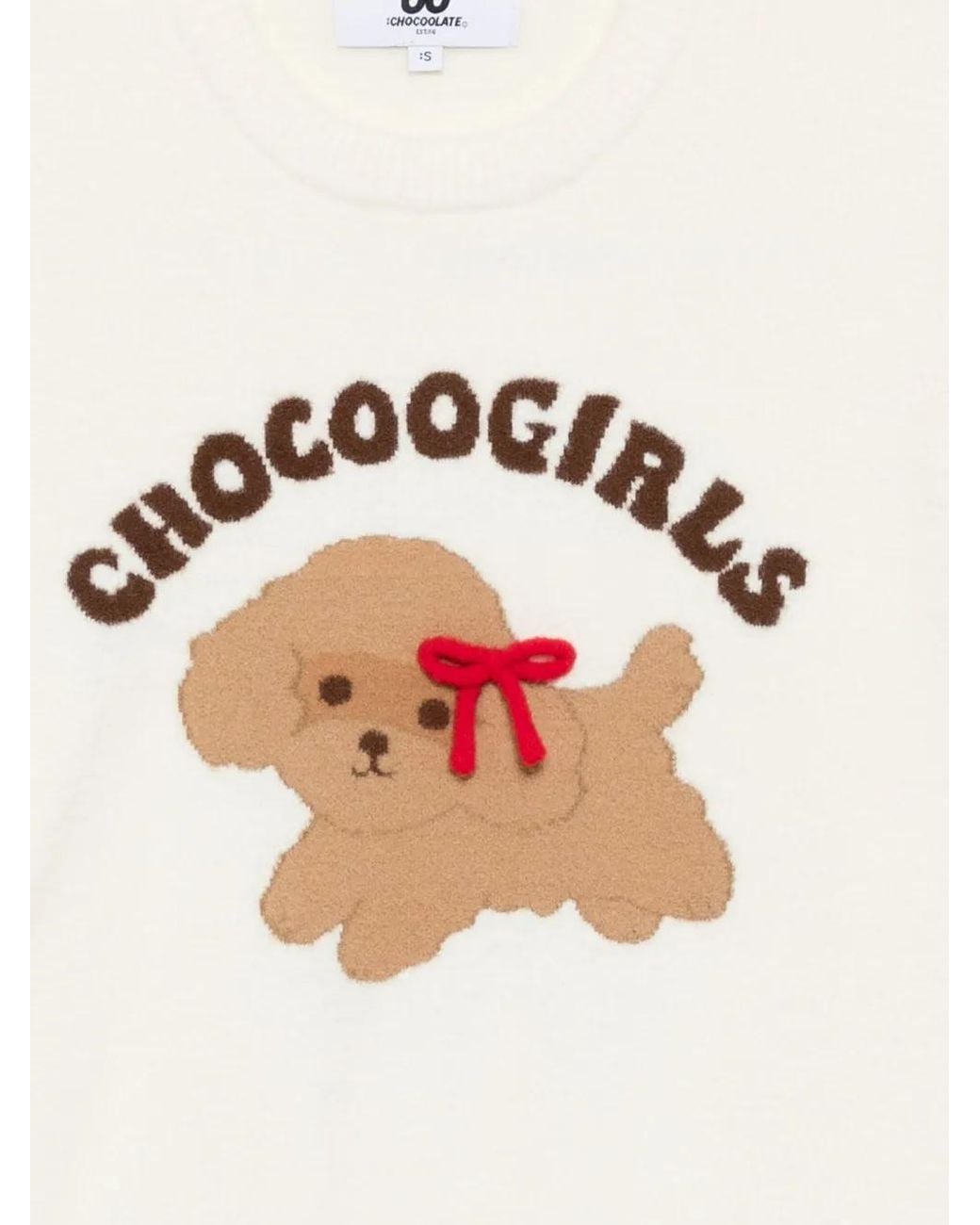 Chocoolate White Puupy-Print Jumper