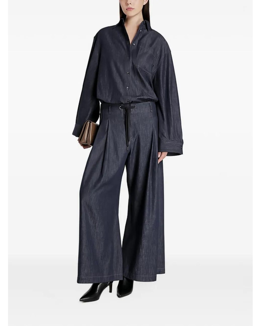Brunello Cucinelli Oversized Button-Down Shirt in Blue | Lyst