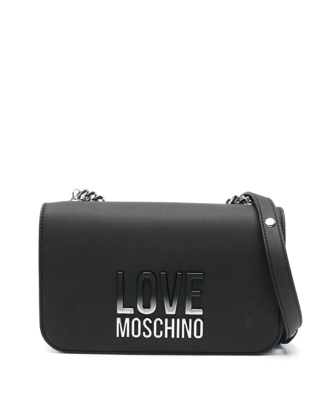 Love Moschino Black Logo-Plaque Corssbody Bag