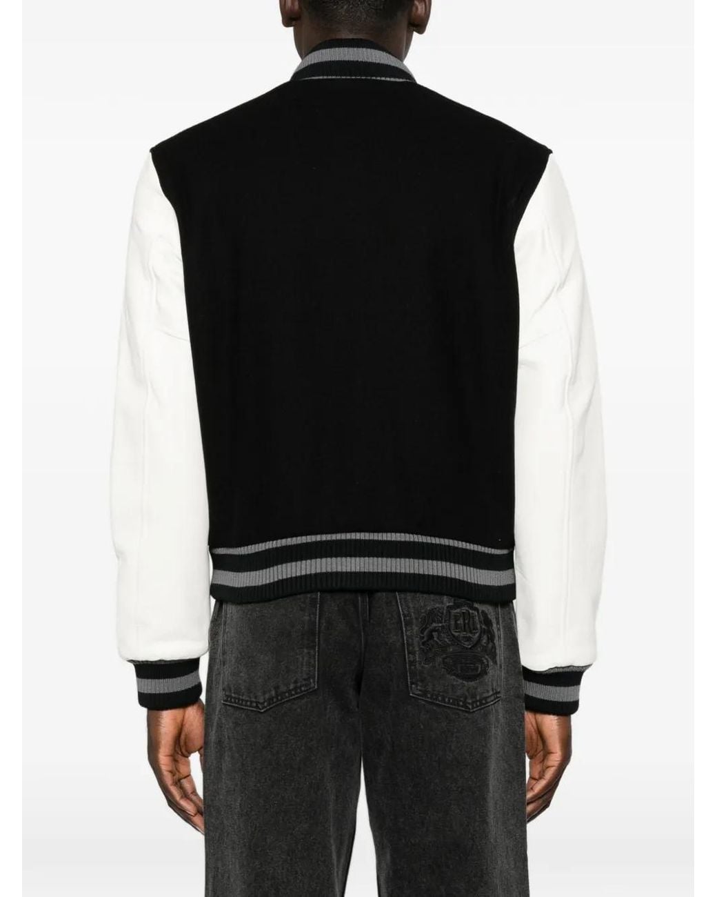 ERL Black Logo-Patch Panelled Jacket for men
