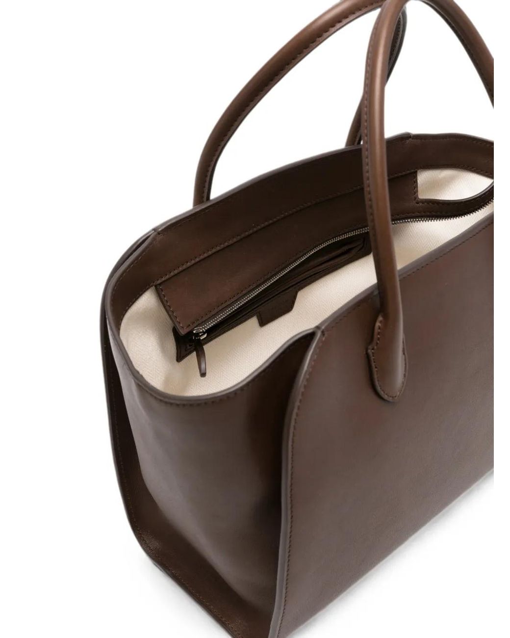 The Row Brown Marlo 12 Leather Tote Bag