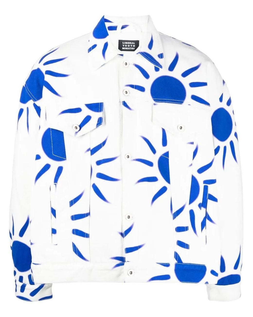 Liberal Youth Ministry Blue Sun-Print Denim Jacket for men