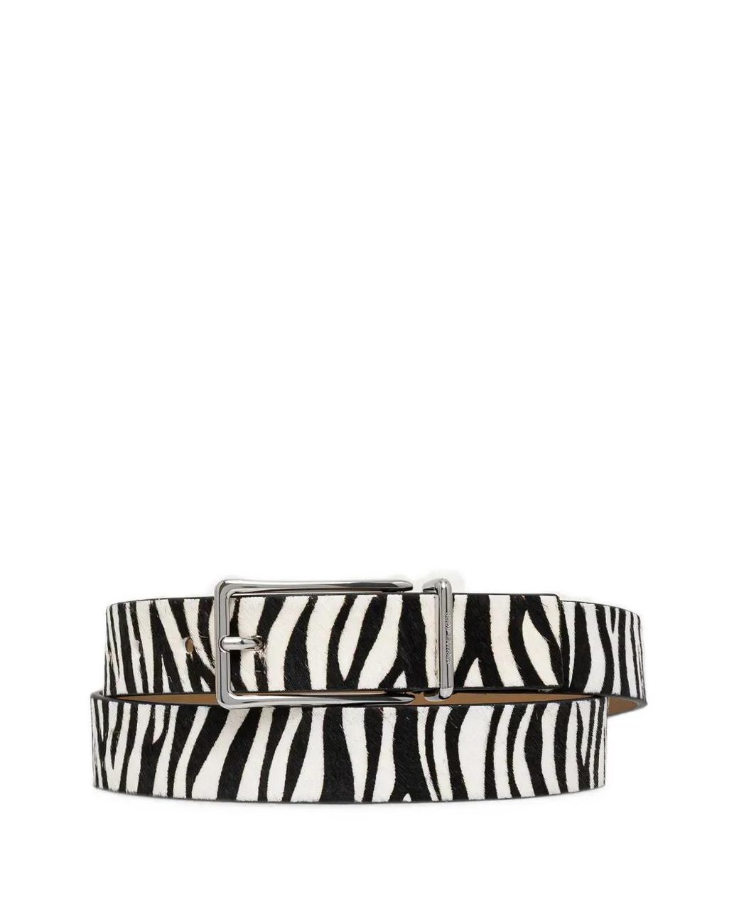 MICHAEL Michael Kors White Zebra-Print Belt