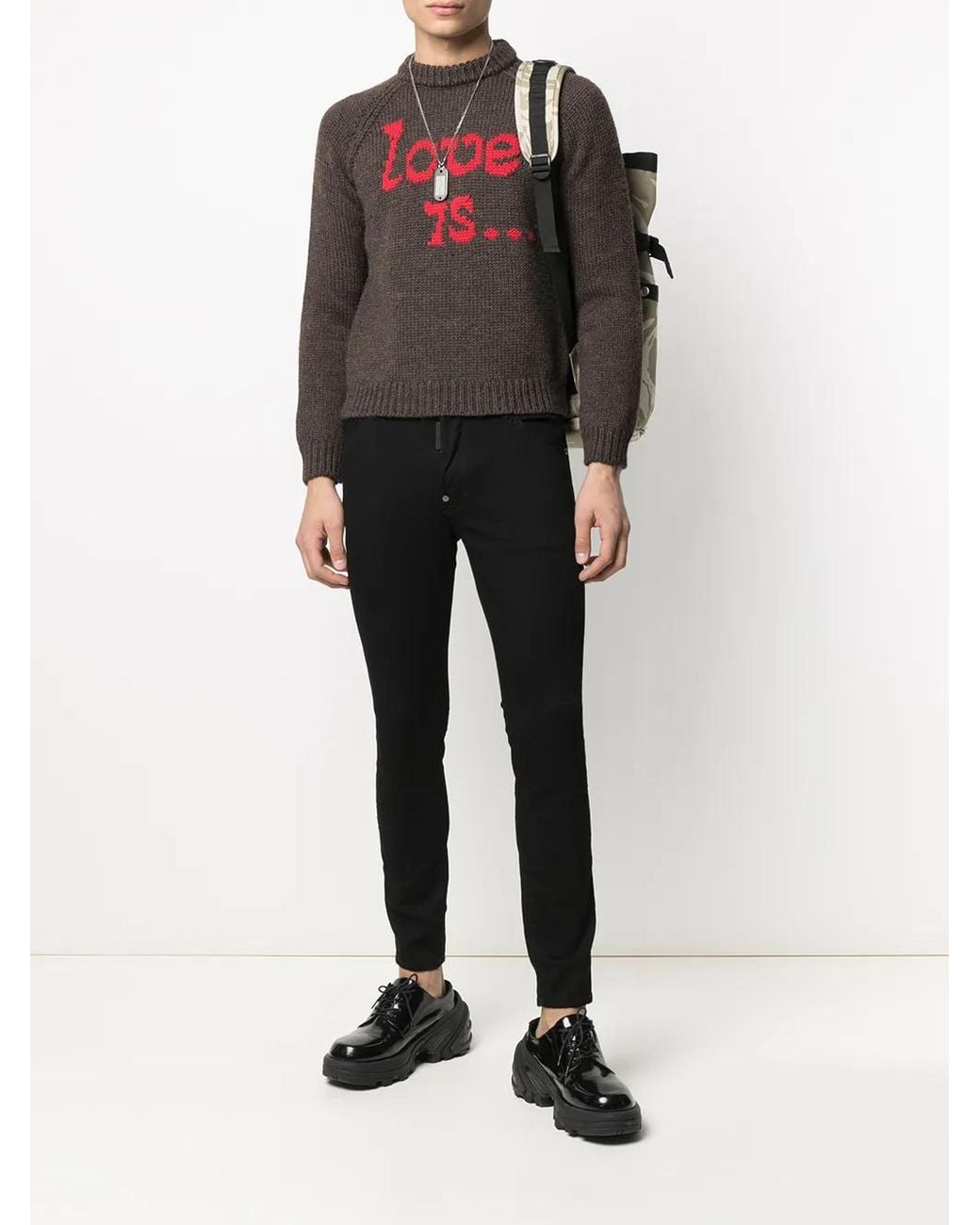 DSquared² Gray Love Is. Jumper for men