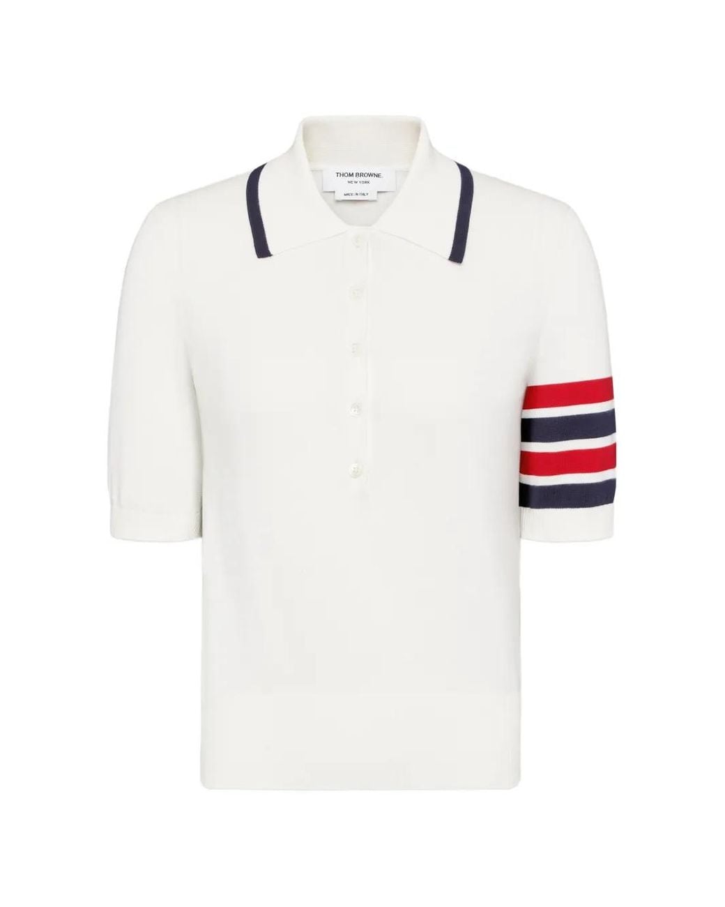 Thom Browne White Hector Intarsia Polo