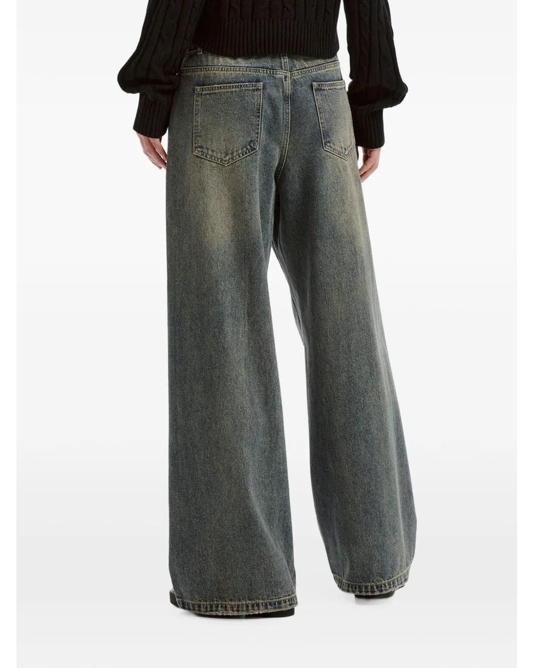 B+ AB Gerafelde Jeans in het Green