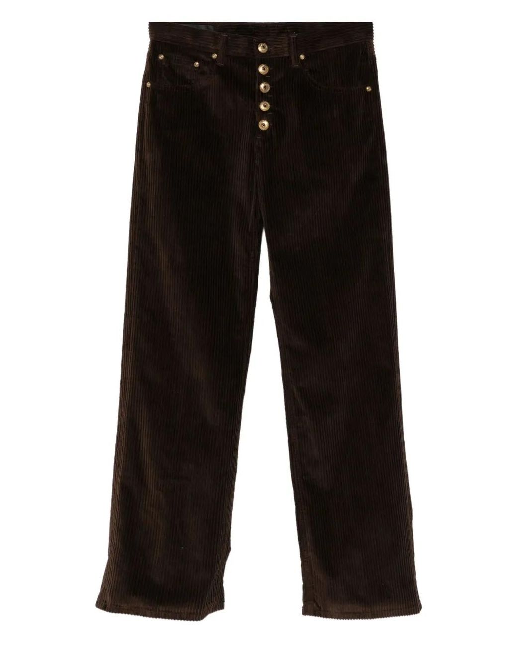 Dondup Black Buttoned Corduroy Pants