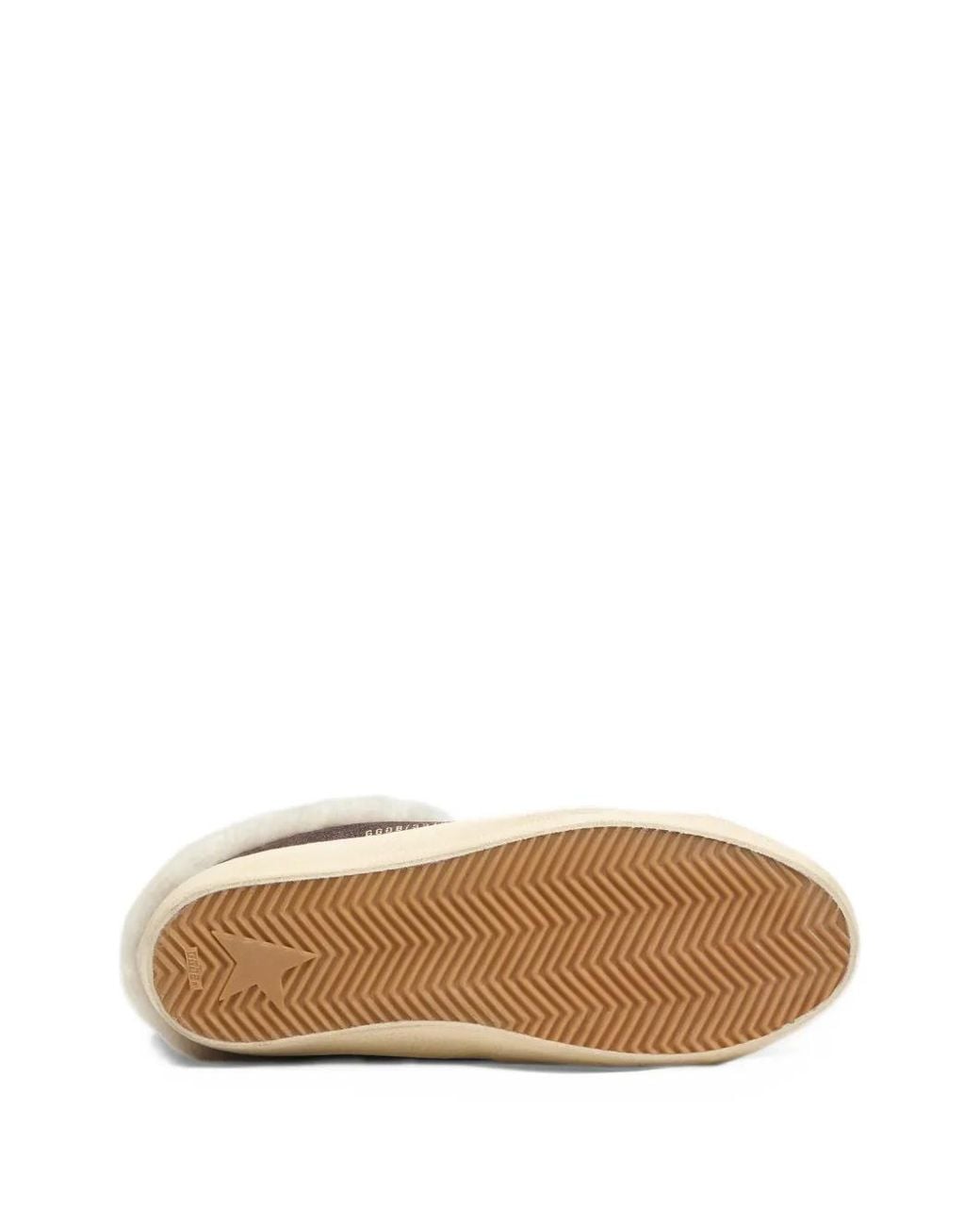 Golden Goose Deluxe Brand Brown Super-Star Sabot Glitter Suede-Upper Suede-Toe-And-Star Folded Shearling-Lining Sneakers