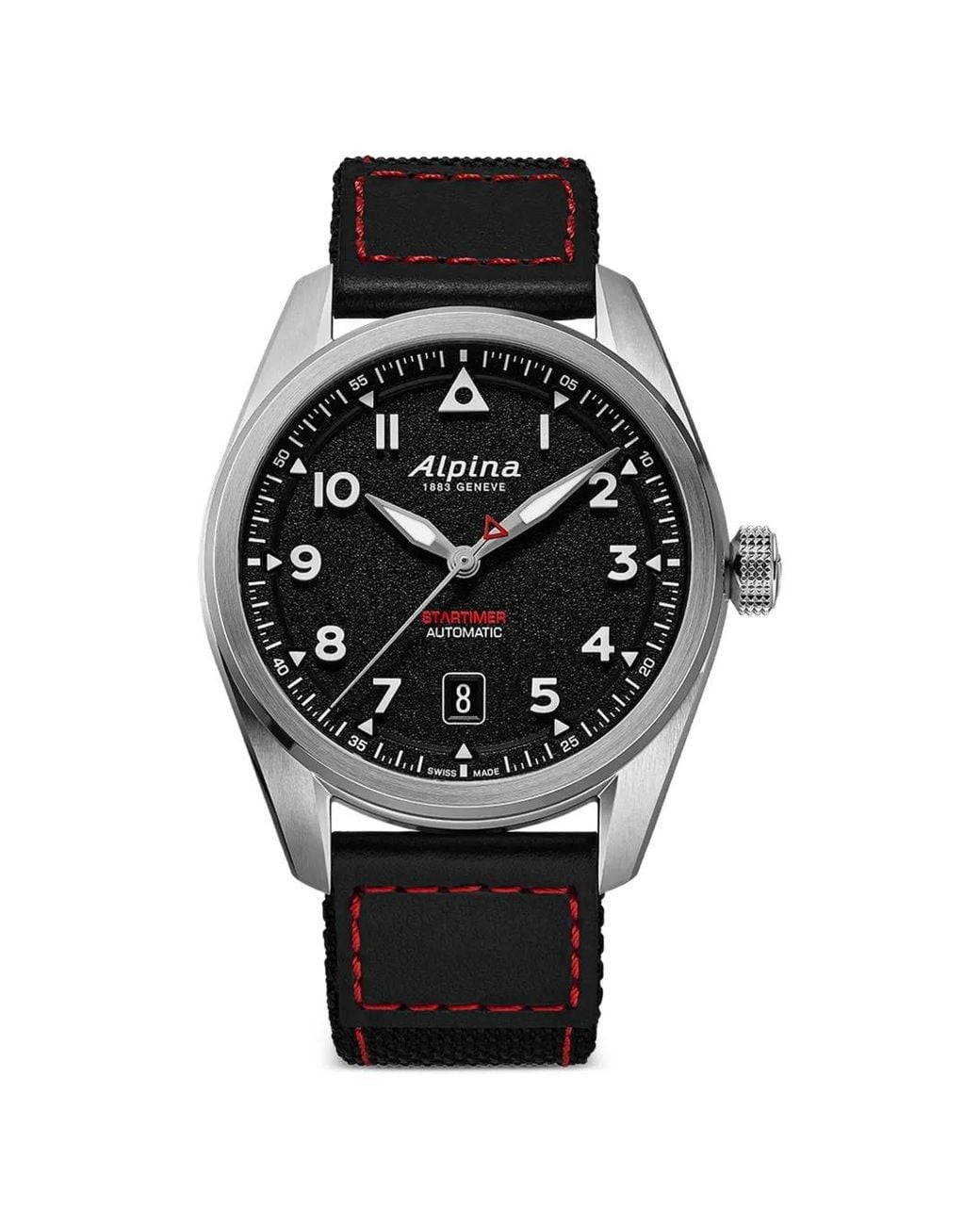 Alpina Black Startimer Pilot 40Mm Watch for men