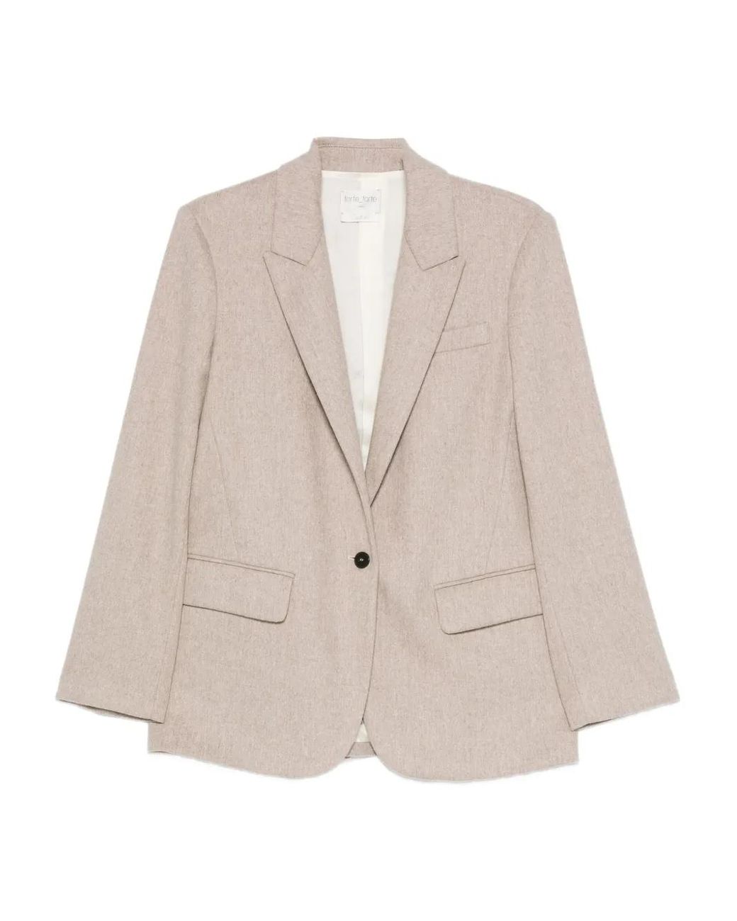 Forte_forte Natural Single-Breasted Peak-Lapels Blazer