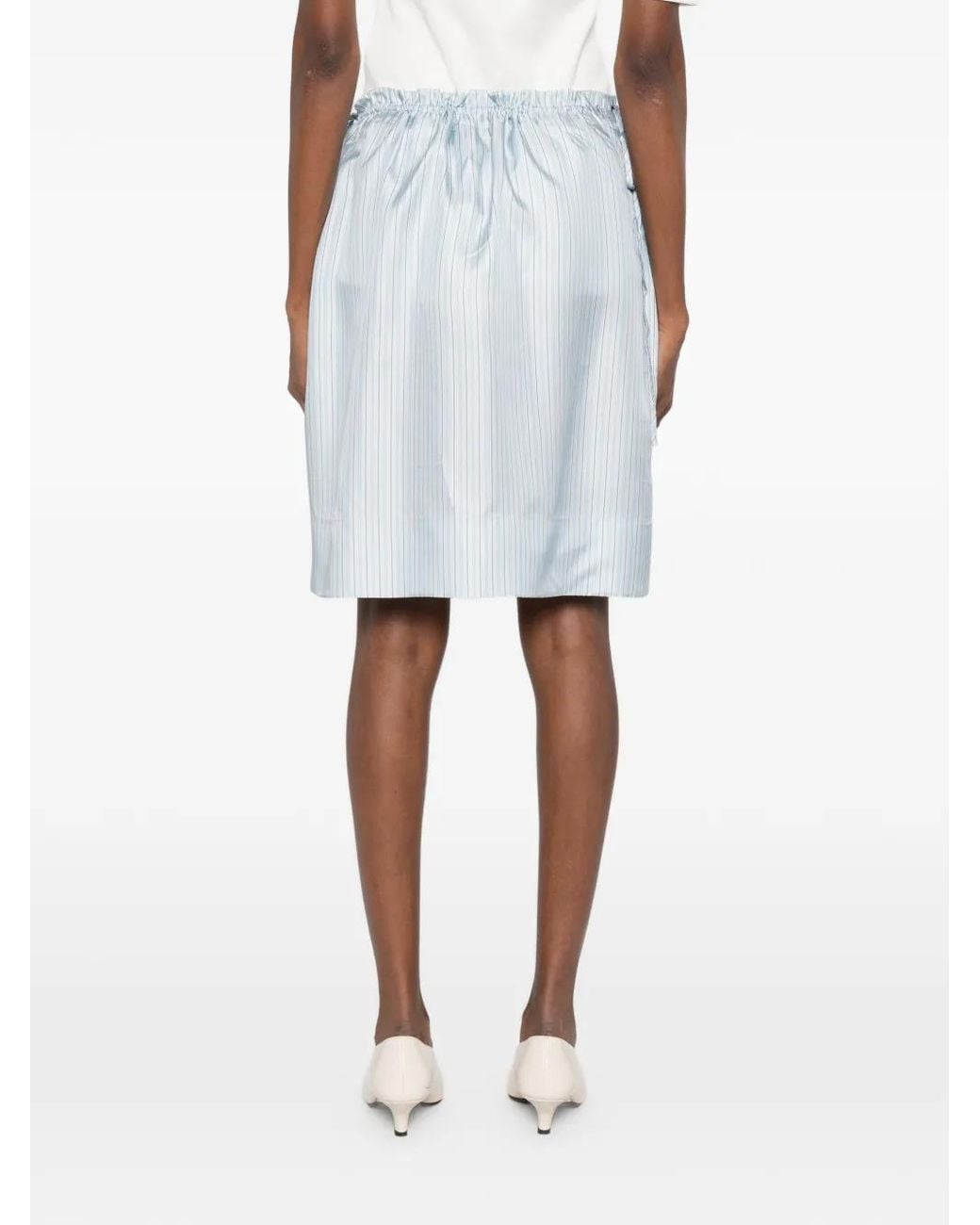 Totême Blue Striped Mini Skirt