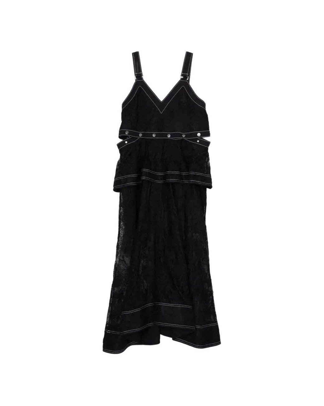 3.1 Phillip Lim Black V-Neck Studded Midi Dress