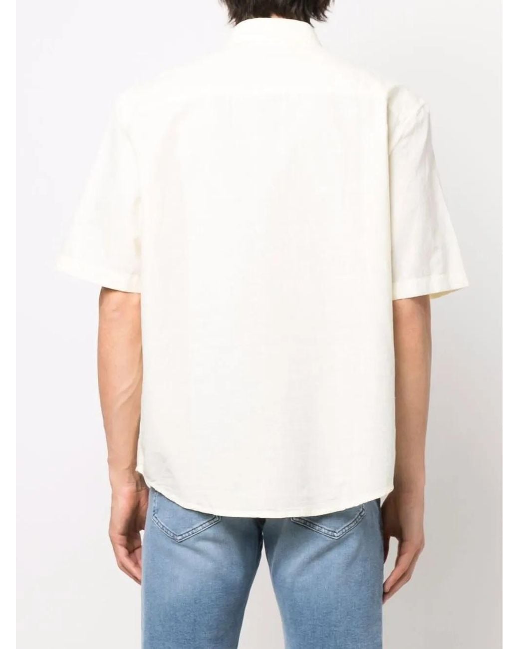 DIESEL White Logo-Patch Short-Sleeve Shirt for men