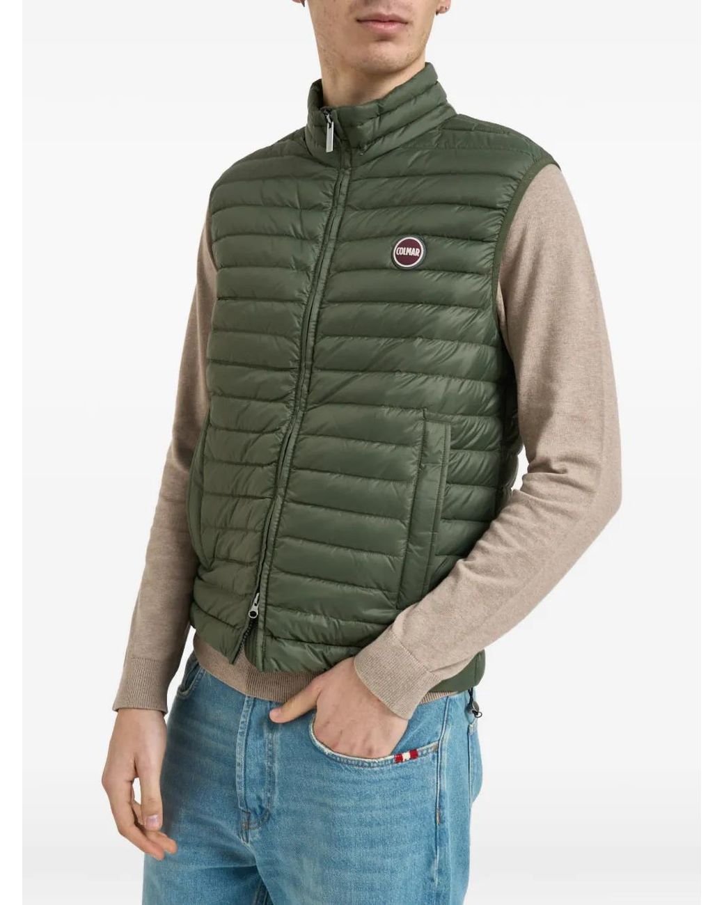 Colmar Green Zip Quilted Jacket for men