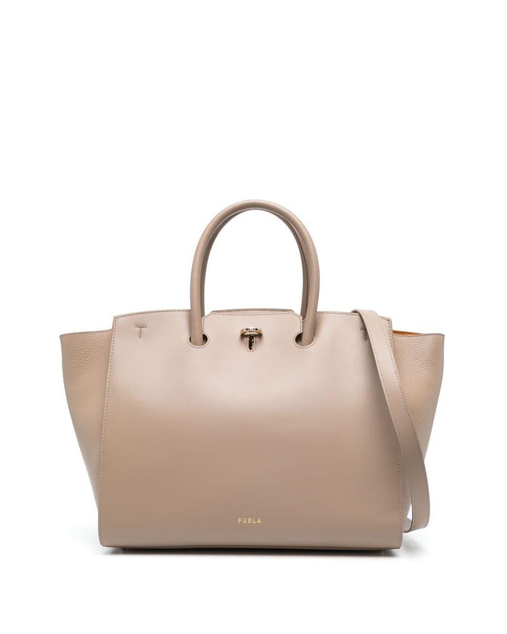 Furla Large Genesi Leather Tote Bag in Natural Lyst