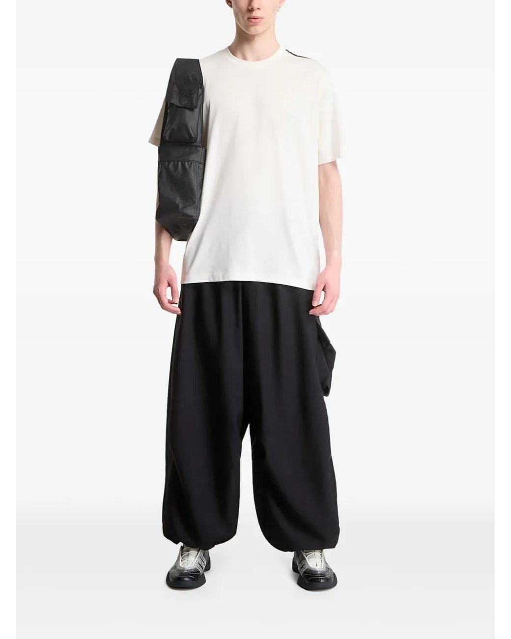 Y-3 Blue Pantalon Cargo À Logo Imprimé Et Lien De Resserrage