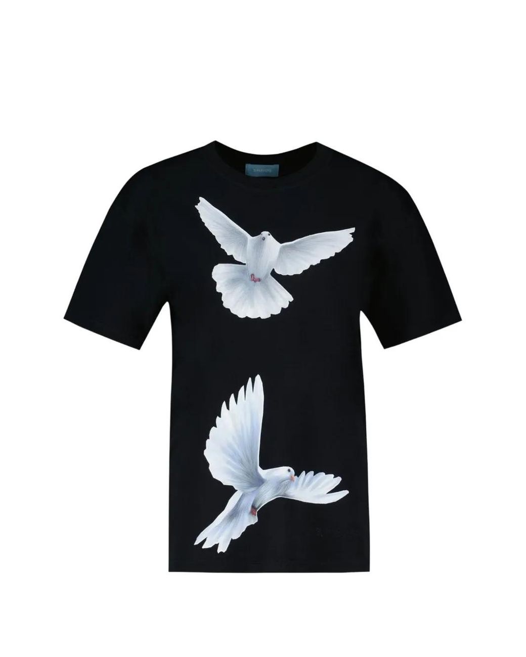 3.PARADIS Black Freedom Dove-Print T-Shirt