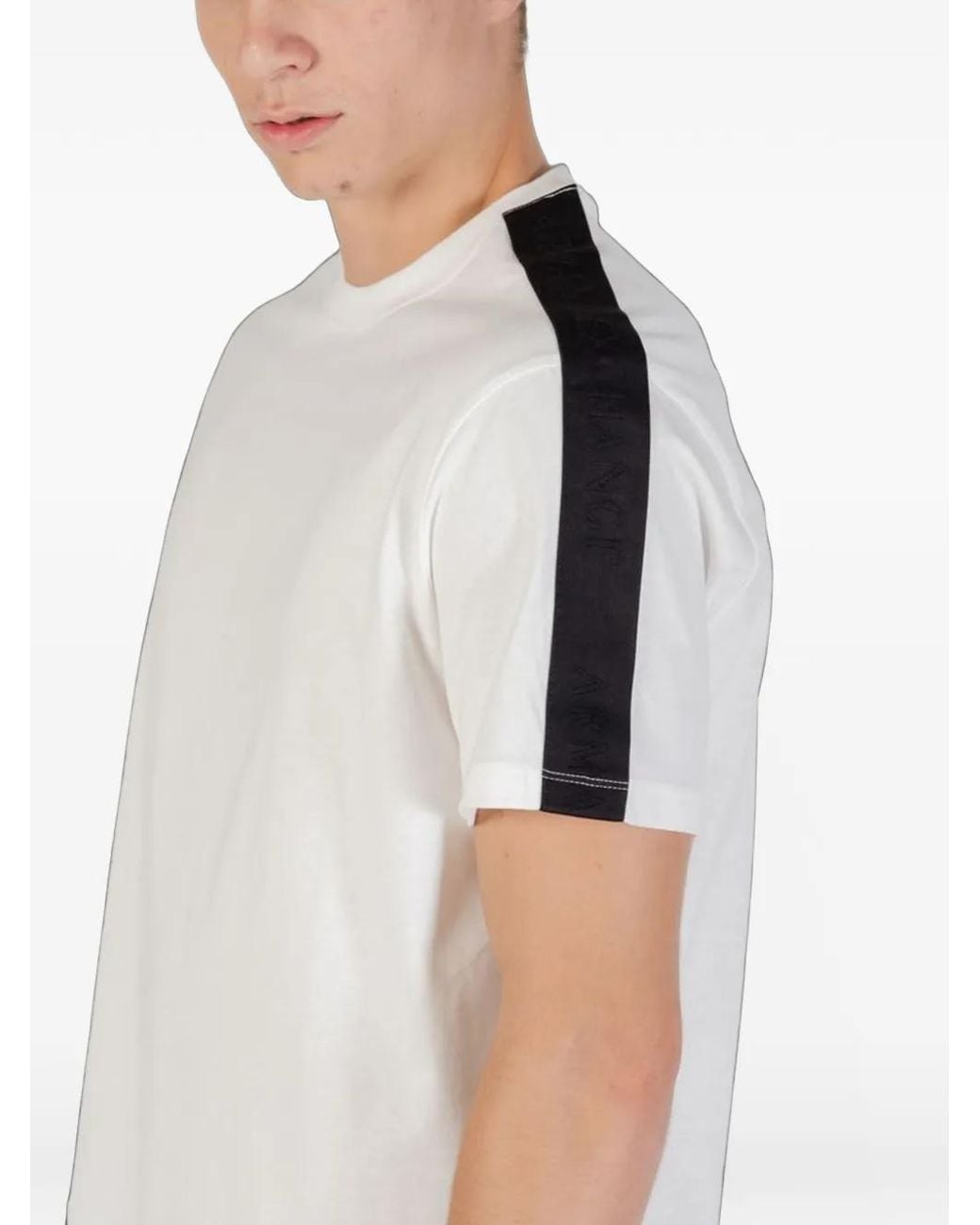 ARMANI EXCHANGE White T-Shirt Essential À Bande Logo for men