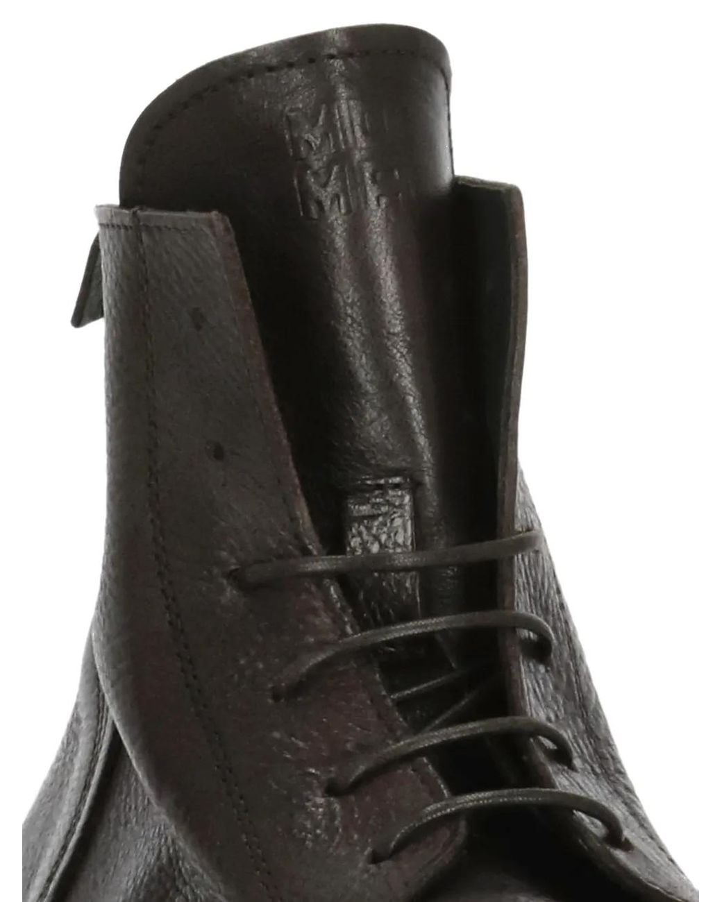 Moma Black Lace-Up Leather Ankle Boots for men