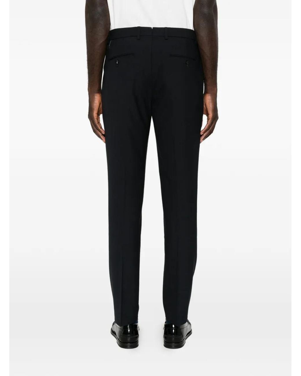 Berwich Black Pleated Tailored Trousers for men