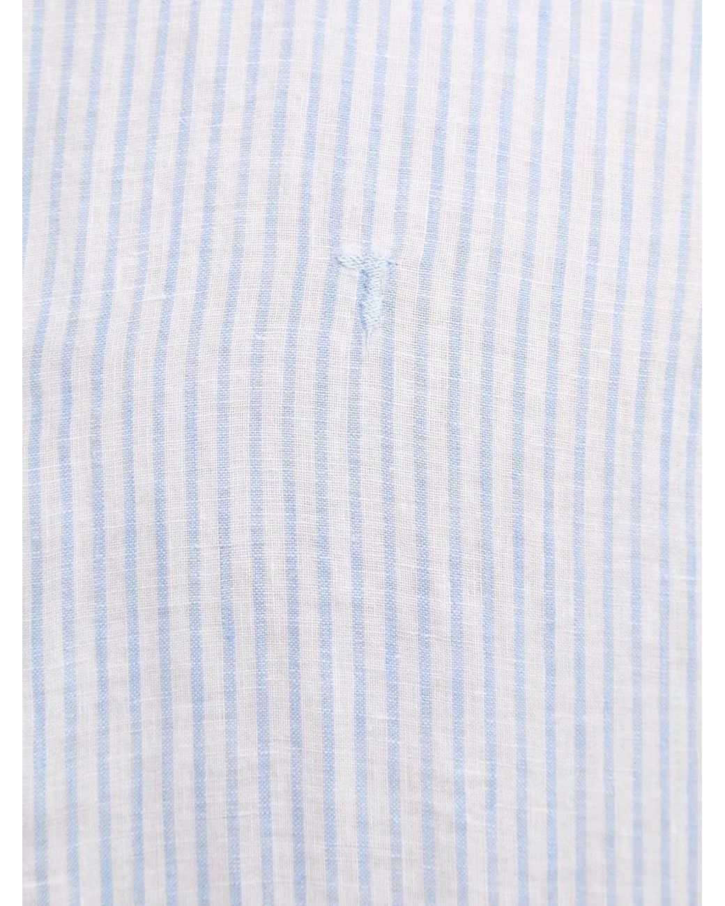 Trussardi White Striped Linen Shirt for men