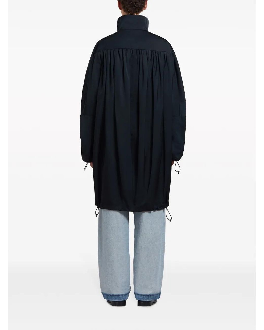 Marni Blue Raglan-Sleeve Zip-Up Coat