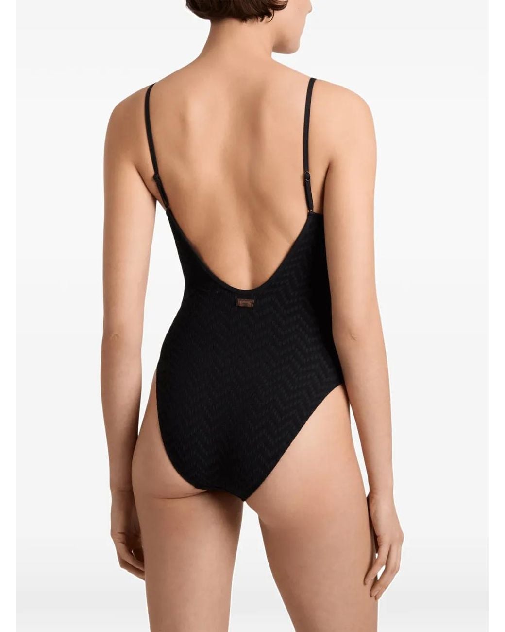 Vilebrequin Black Chevron-Jacquard Swimsuit