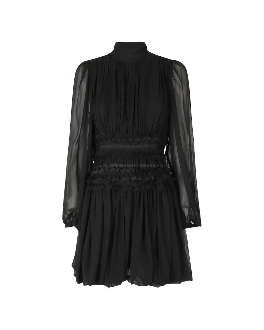 Ulla Johnson Black Ruffled Silk Mini Dress