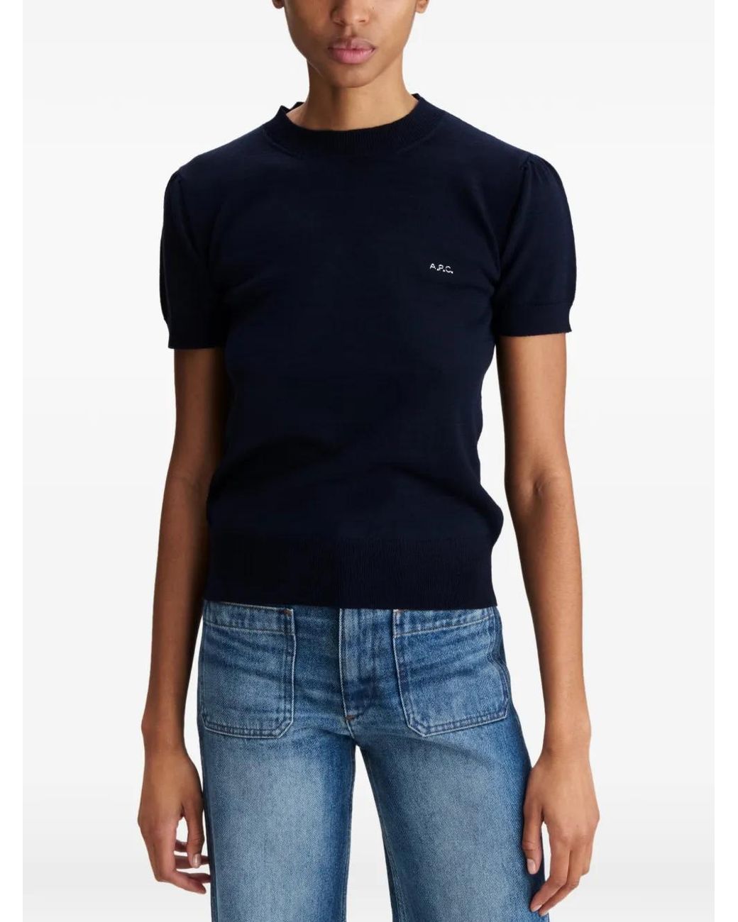 A.P.C. Black Gia Logo-Embroidered T-Shirt