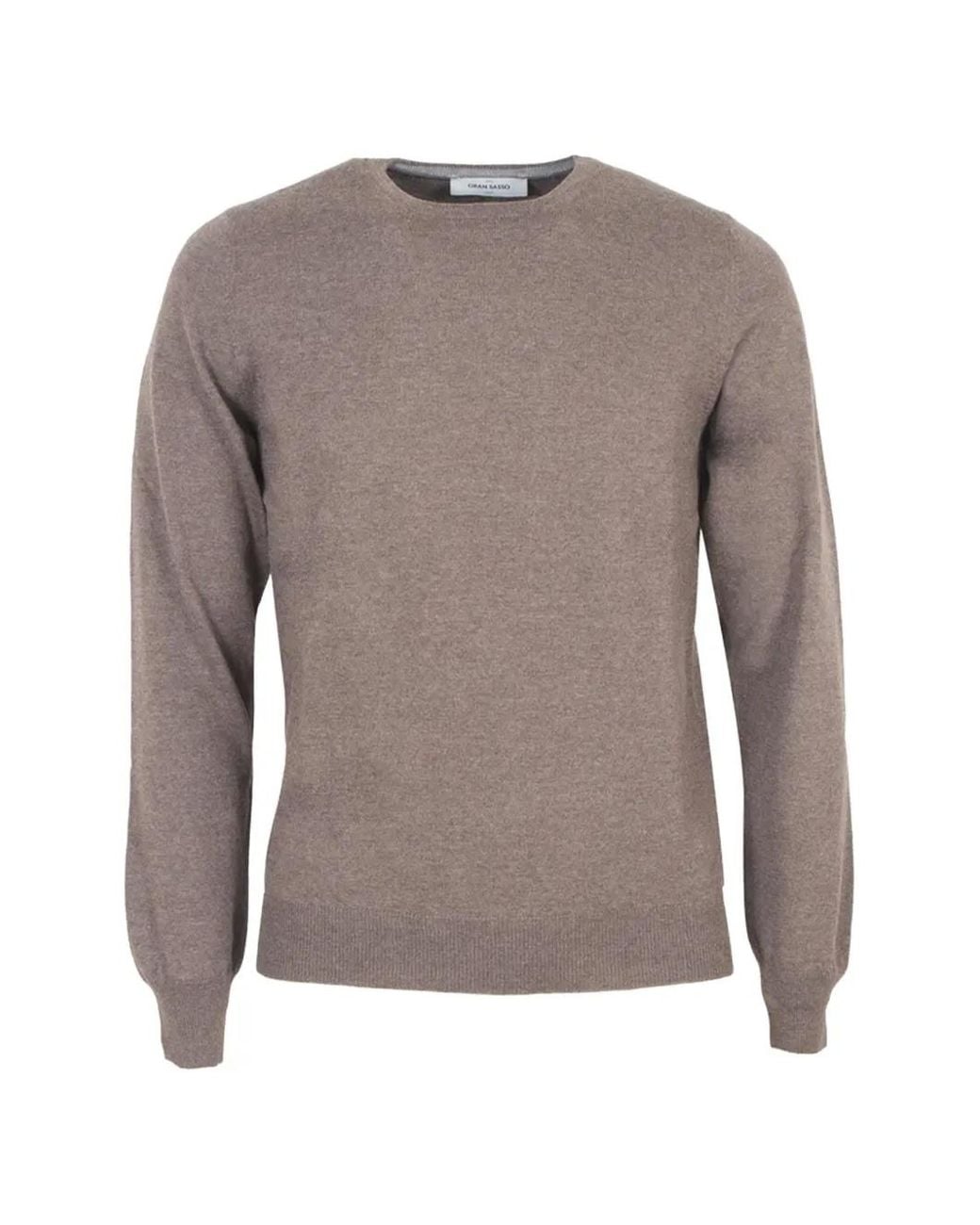 Gran Sasso Gray Collar Crew-Neck Sweater for men
