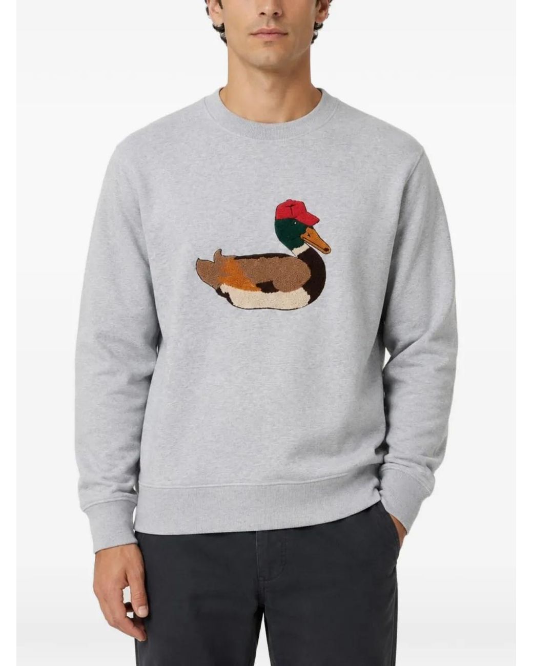 Dean Edmonds White Duck-Patchwork Sweatshirt for men