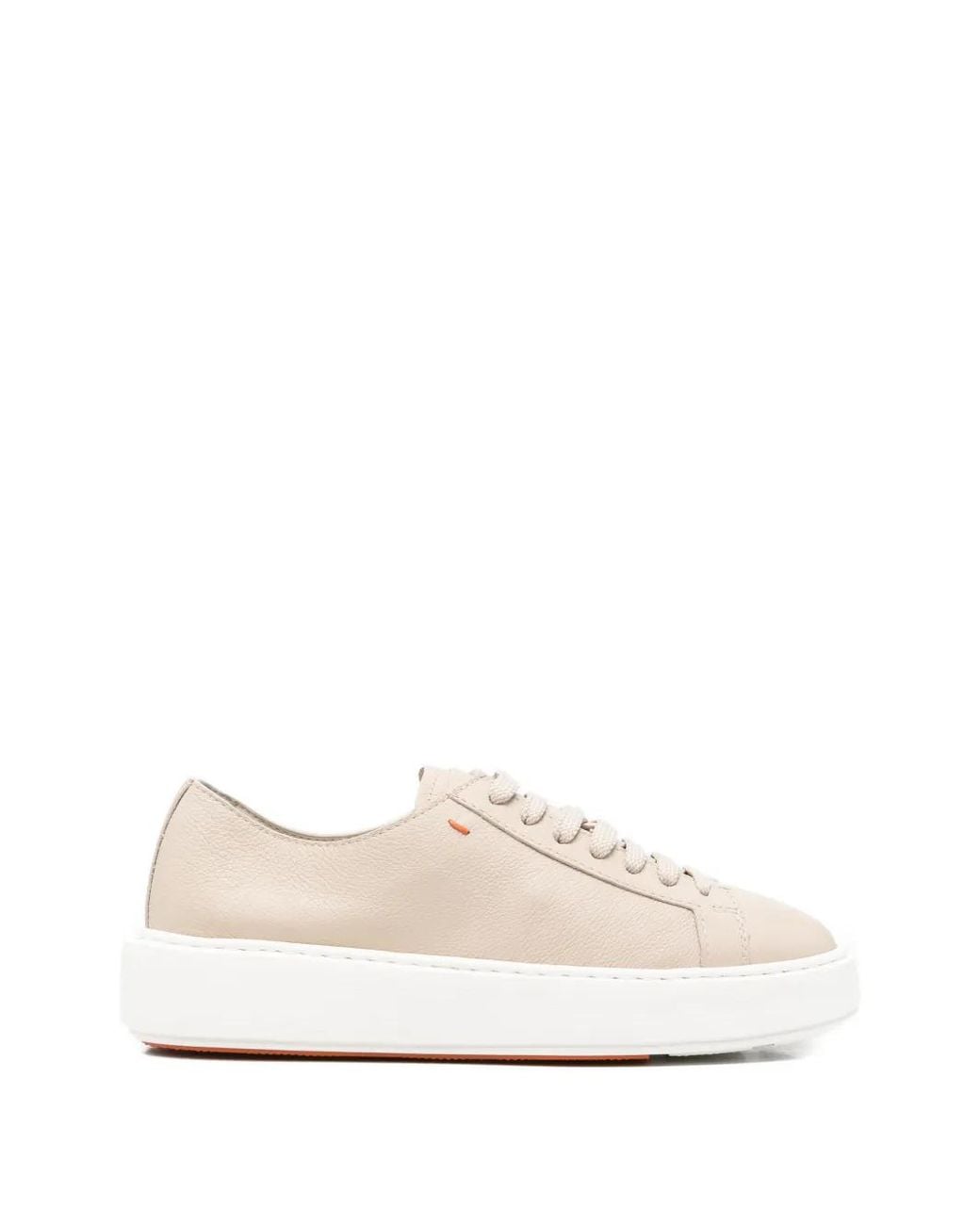 Santoni White Leather Sneakers