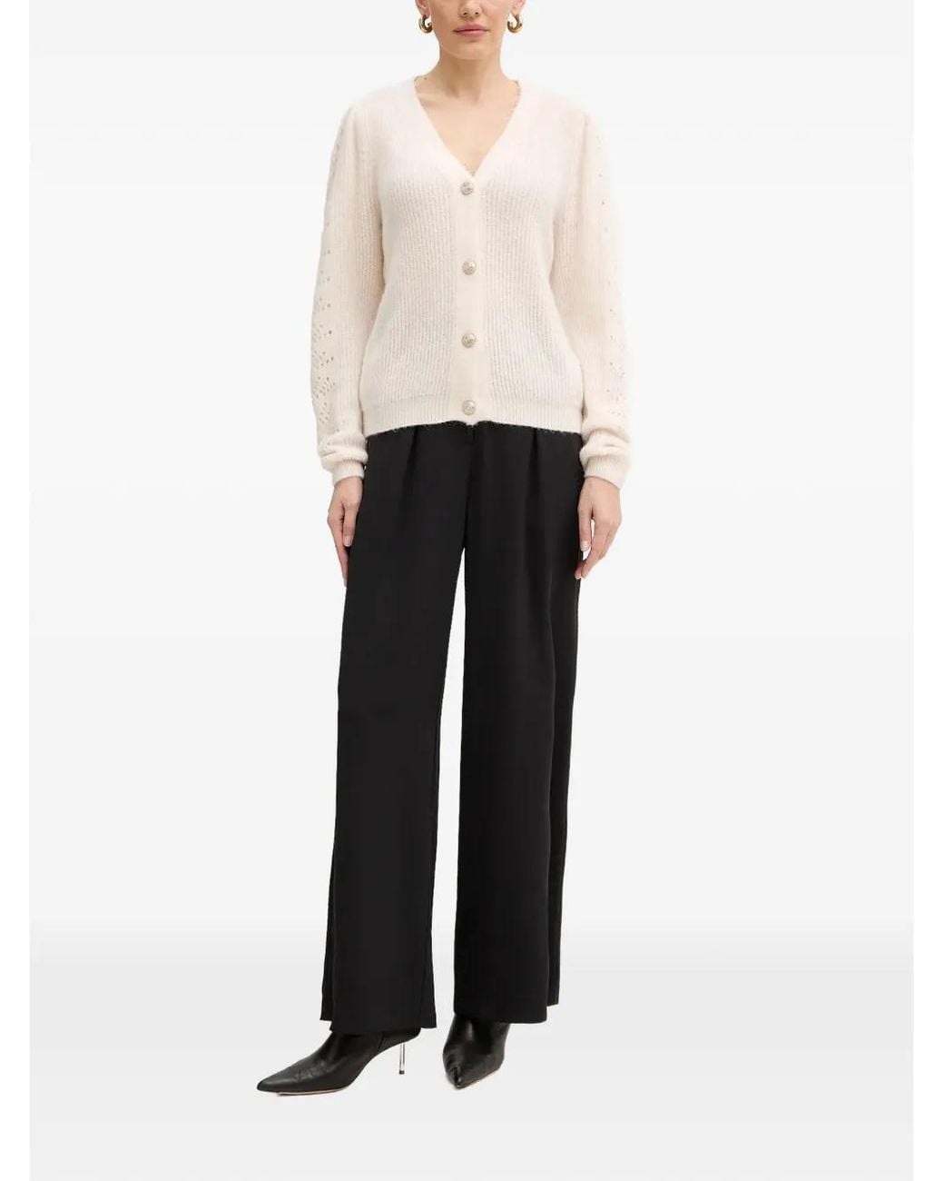 Morgan White Button-Up Cardigan