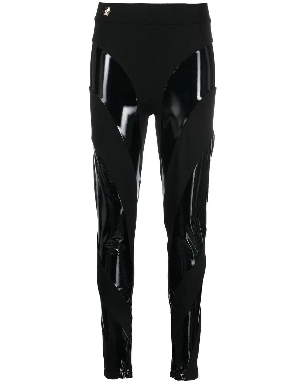 Philipp Plein Black Contrasting Panel Leggings
