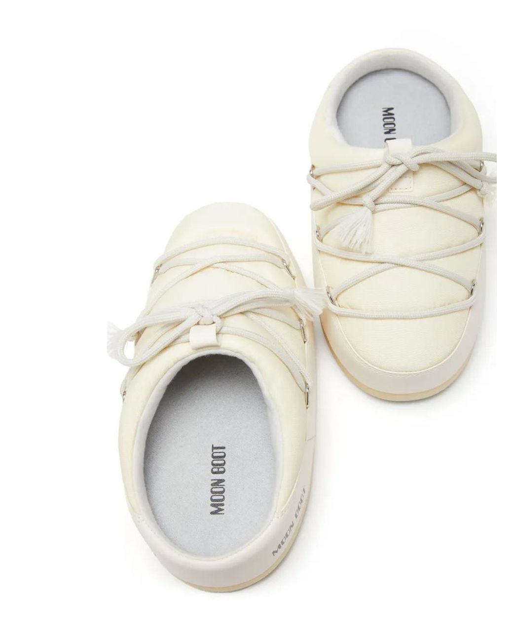 Moon Boot White Icon Logo-Print Slides