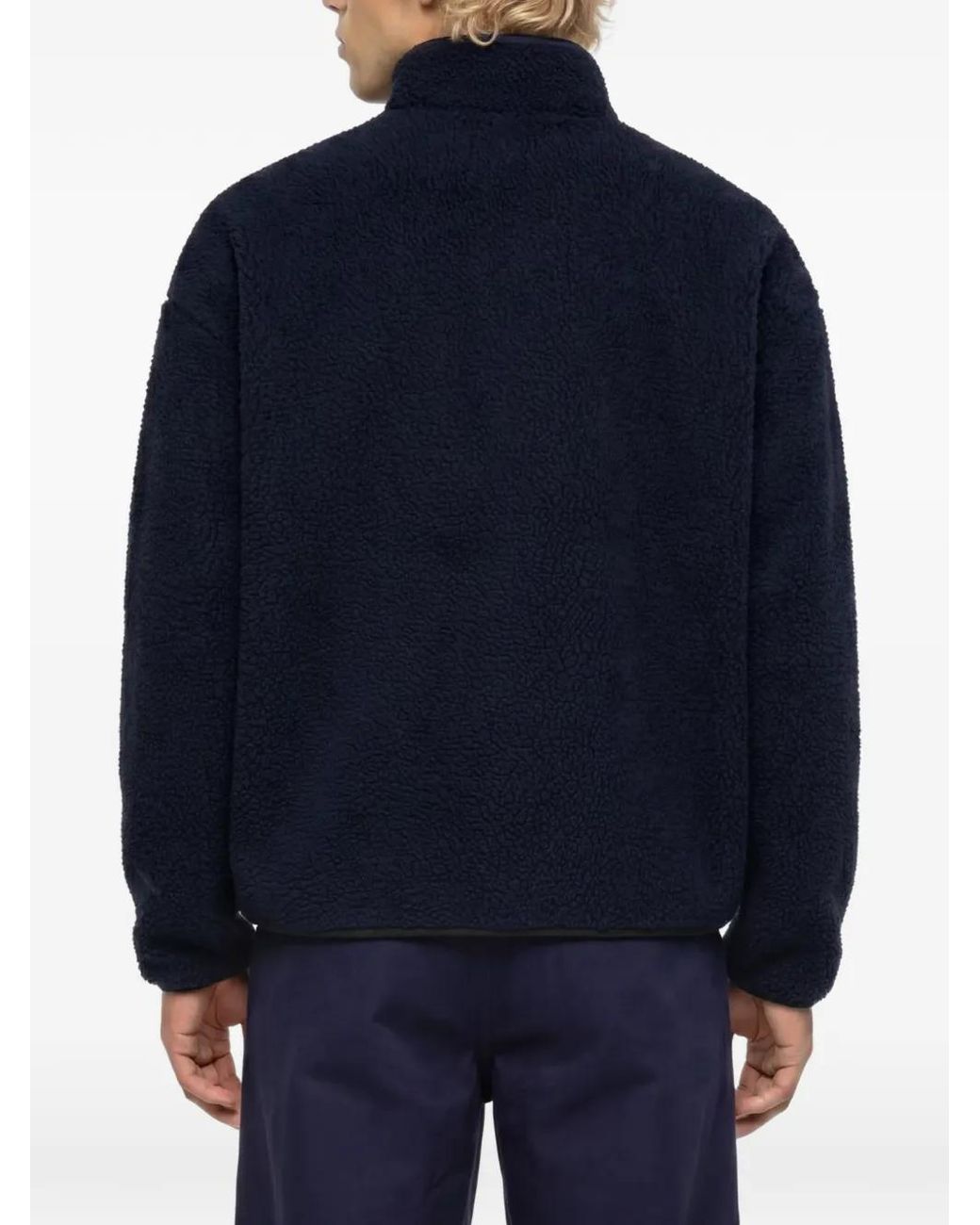 Karl Lagerfeld Blue Boxy Half-Zip Sweater for men