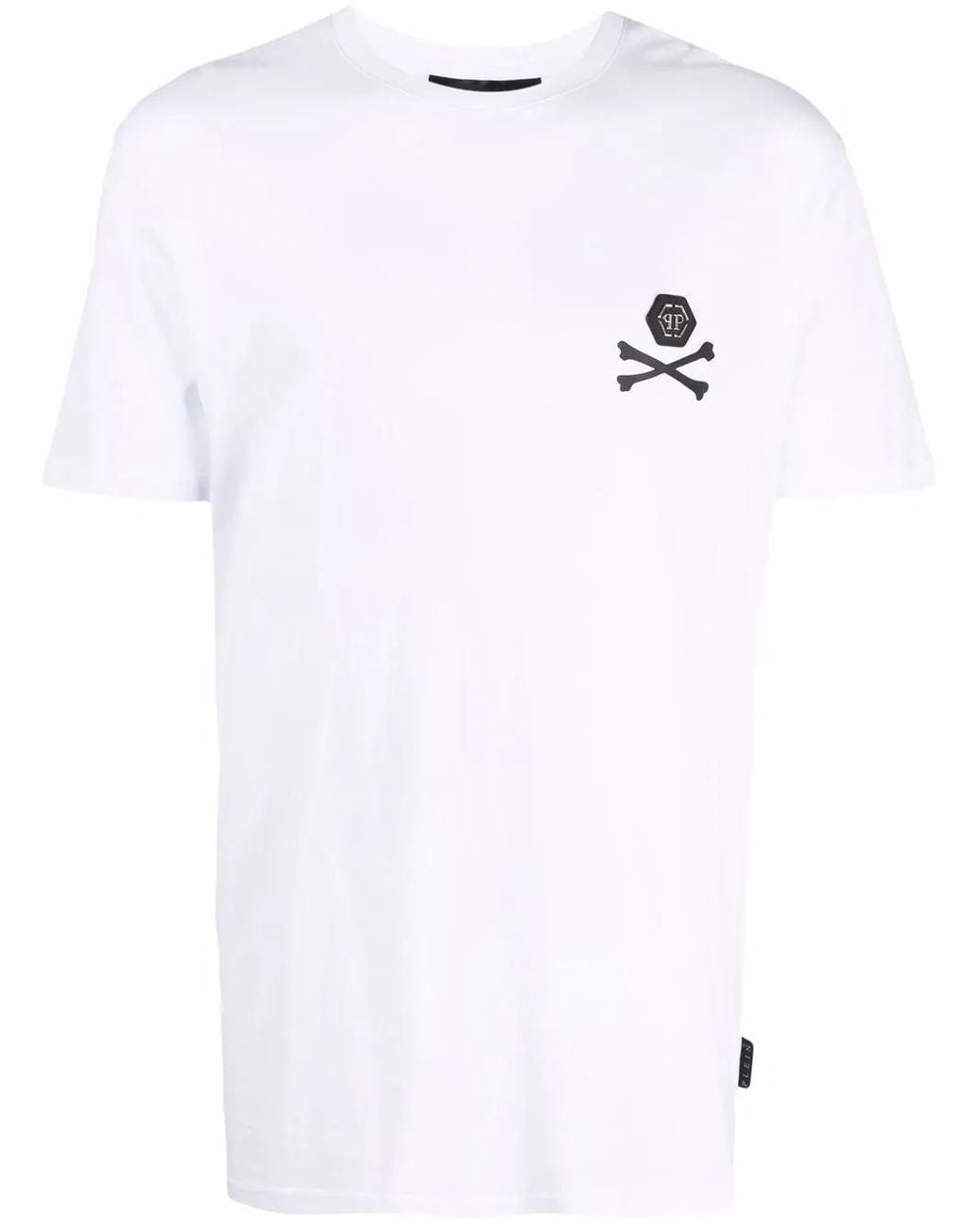 Philipp Plein White Skeleton Print T-Shirt for men