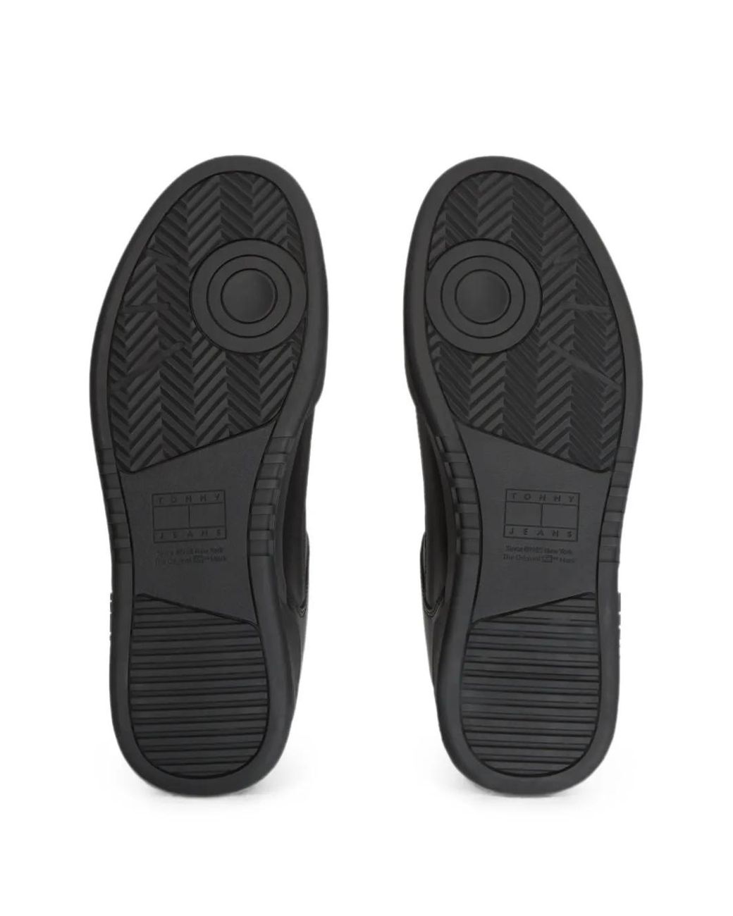 Tommy Hilfiger Black Perforated Panel-Detail Sneakers for men
