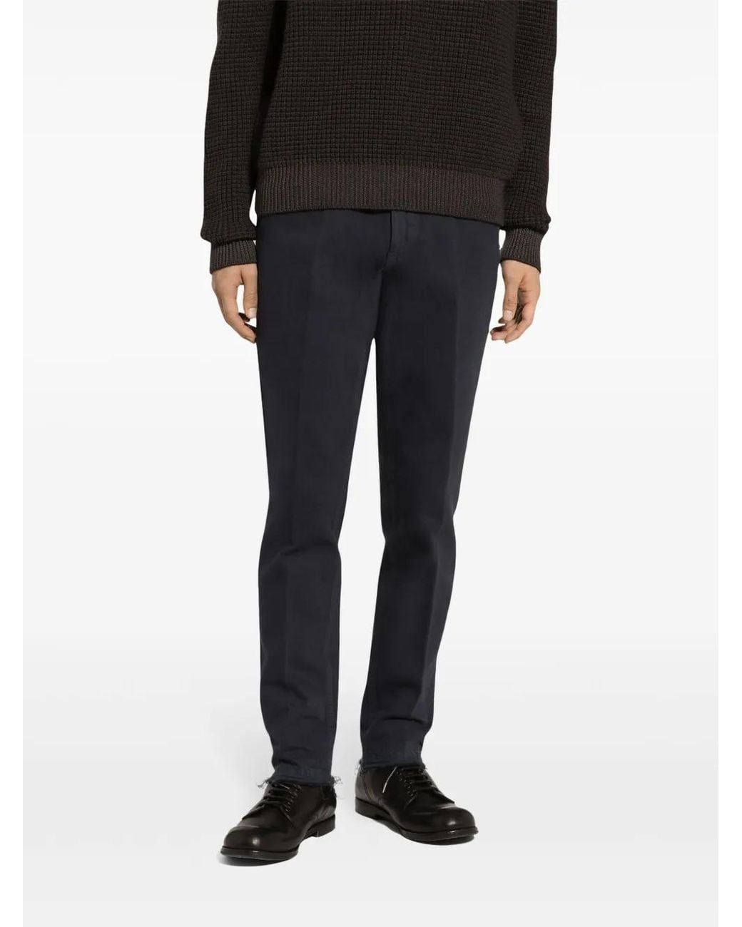 Dolce & Gabbana Blue Pressed-Crease Slim-Cut Jeans for men