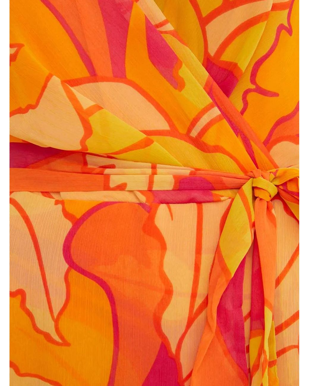 Joseph Ribkoff Orange Floral Print V-Neck Dress