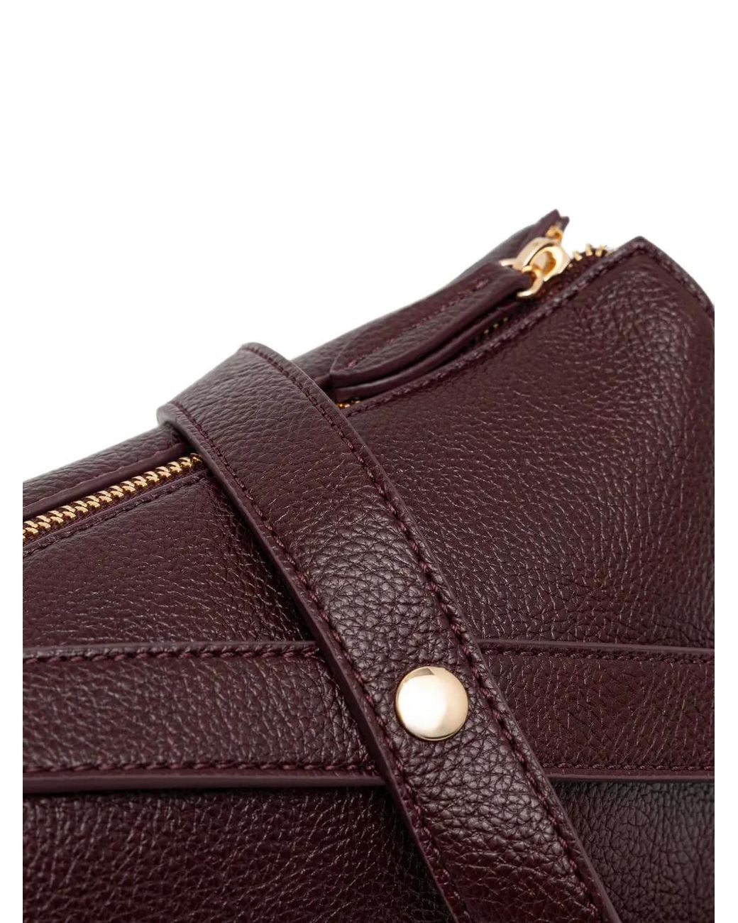 Twinset Purple Grained Faux-Leather Shoulder Bag