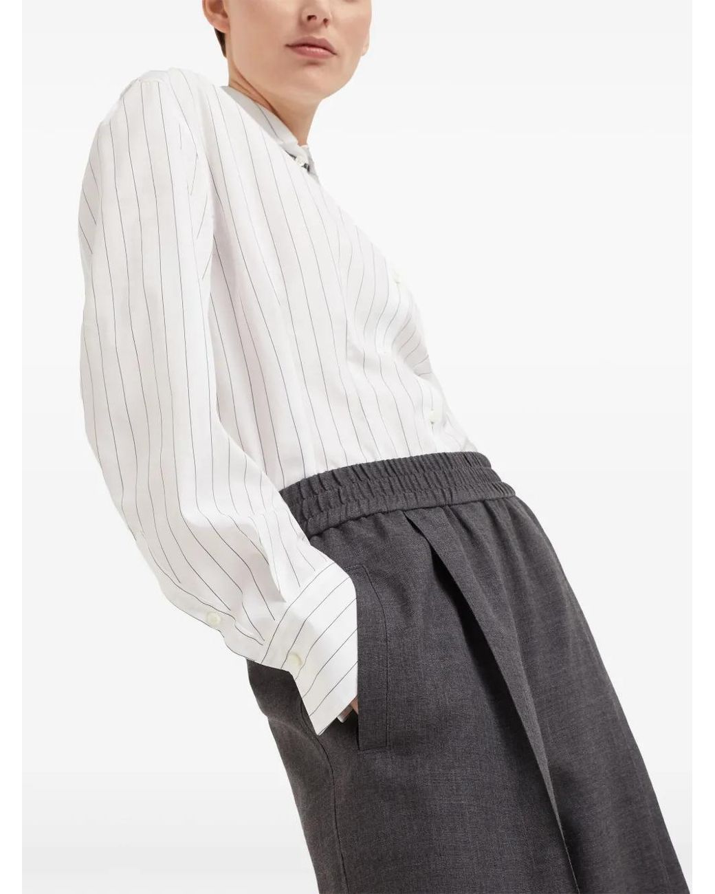 Brunello Cucinelli Gray Classic Suit Trousers