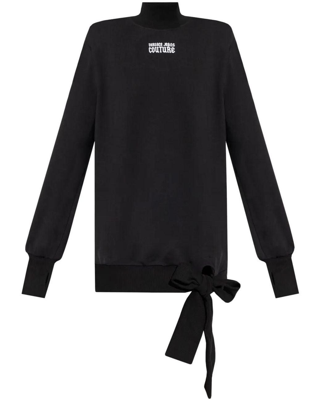 Versace Jeans Couture Black Logo-Print Cotton Mini Dress