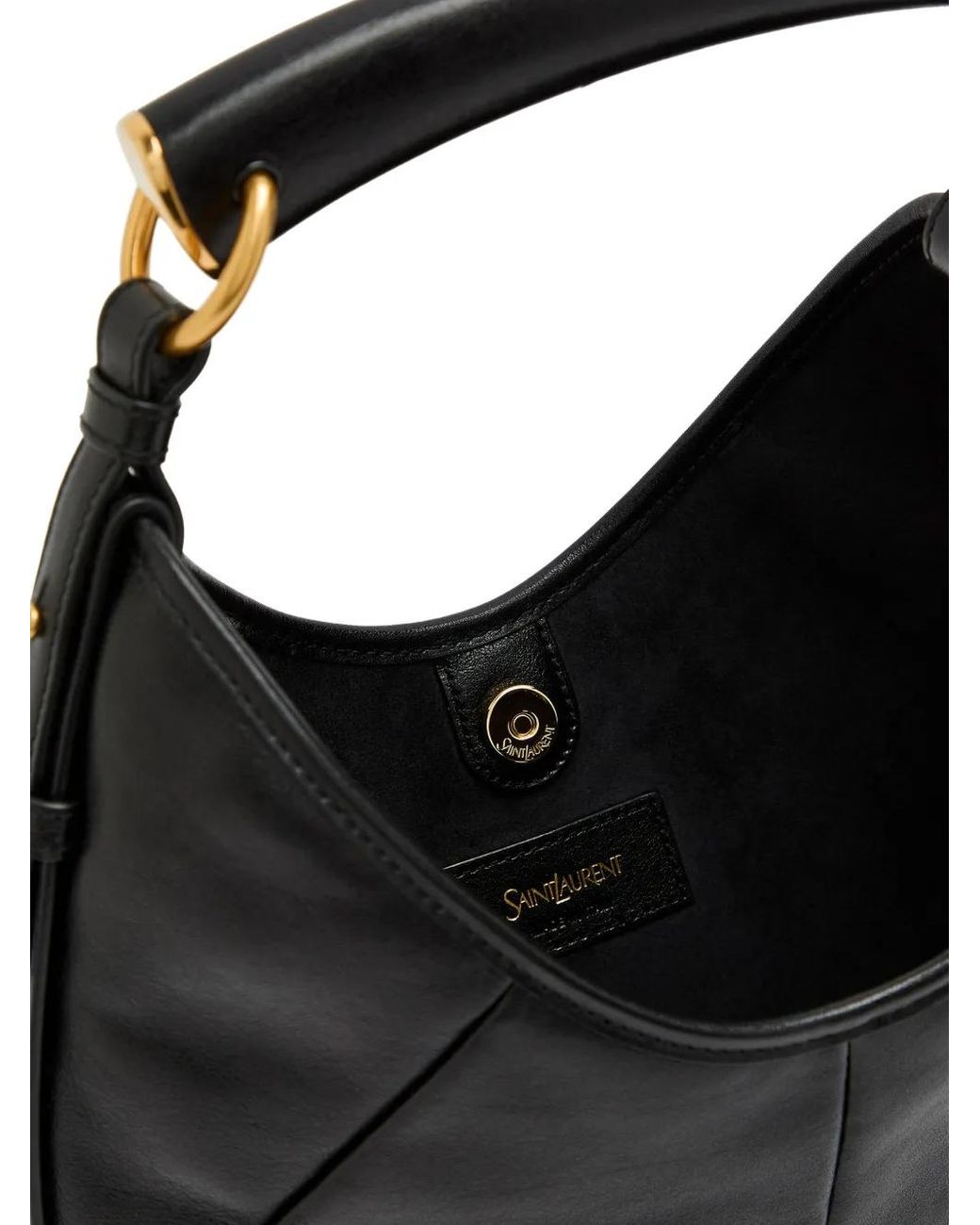 Saint Laurent Black Mombasa Crescent Shoulder Bag